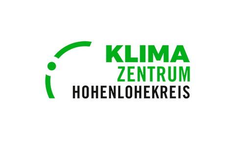 Logo des Klima-Zentrums Hohenlohekreis. In Grün und Schwarzer Schrift