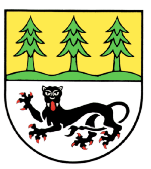 Das Waldenburger Wappen ist in zwei Hälften geteilt. In der oberen Hälfte sind drei grüne Tannen auf goldenem Hintergrund abgebildet. Auf der unteren Hälfte sieht man einen hersehenden schwarzen Leoparden auf weißem Hintergrund.