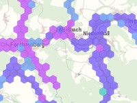 Landkarte mit markierten Gebieten