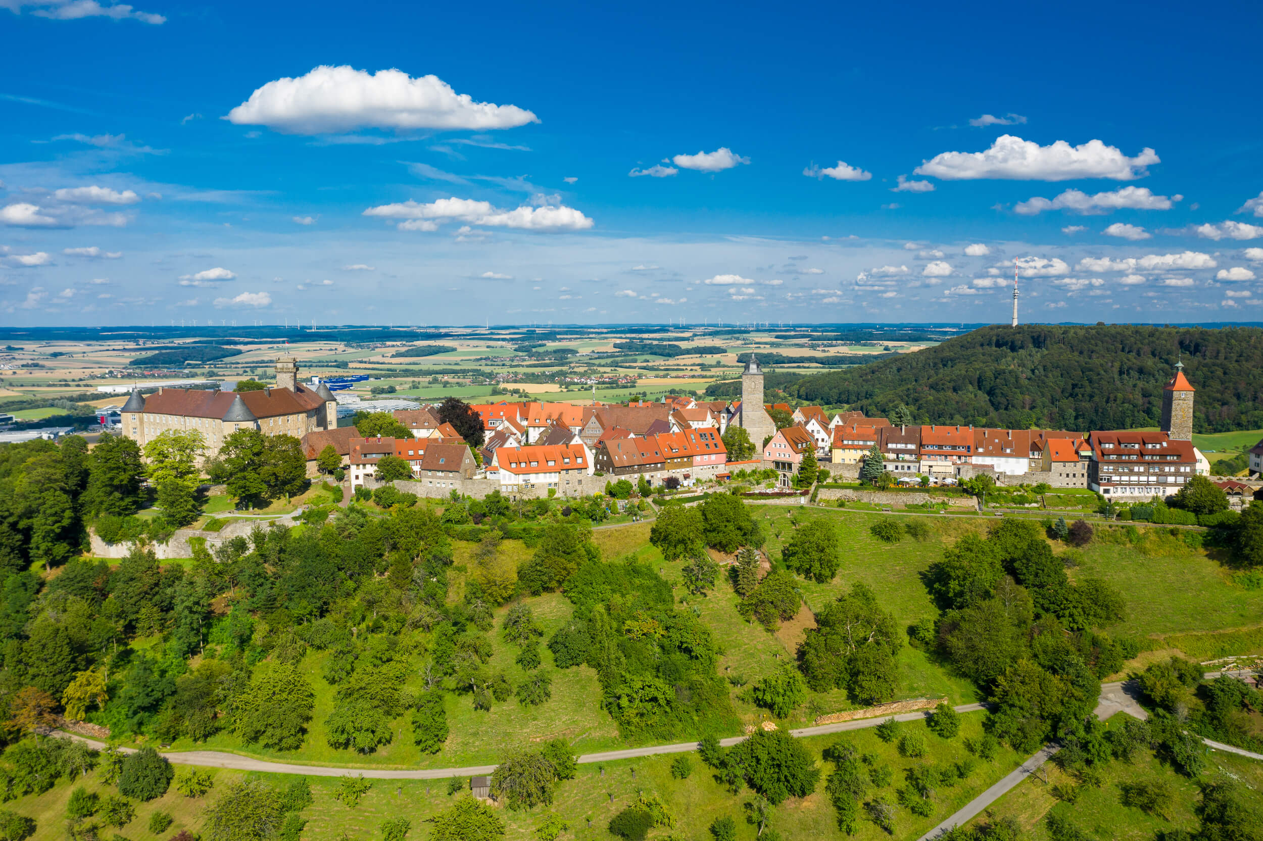 Drohnenaufnahme Waldenburg, Seitenperspektive